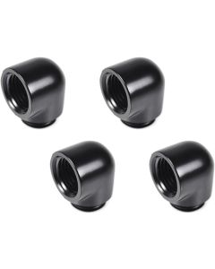 Barrow G1/4" Male to Female Extender Fitting, 90 Degree Angle, Black, 4-pack