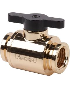 Barrow G1/4" Mini Valve with Aluminum Handle, Black Handle, Gold Body