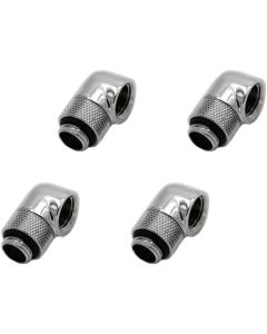 Barrow G1/4" Male to Female Extender Fitting, 90 Degree Rotary, Silver Shiny, 4-pack